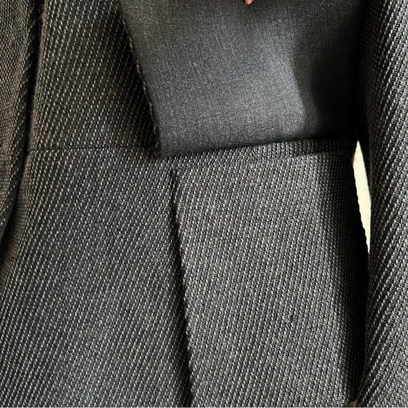 Akris Punto Textured Wool Peplum Pocket Blazer Dark Grey Size US 10 - Picture 5 of 12